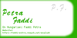 petra faddi business card